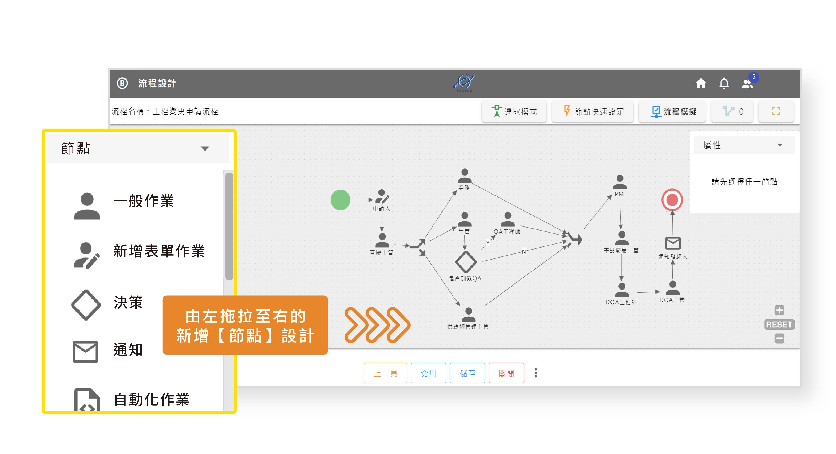 震旦雲BPM流程模擬與拖拉式流程設計