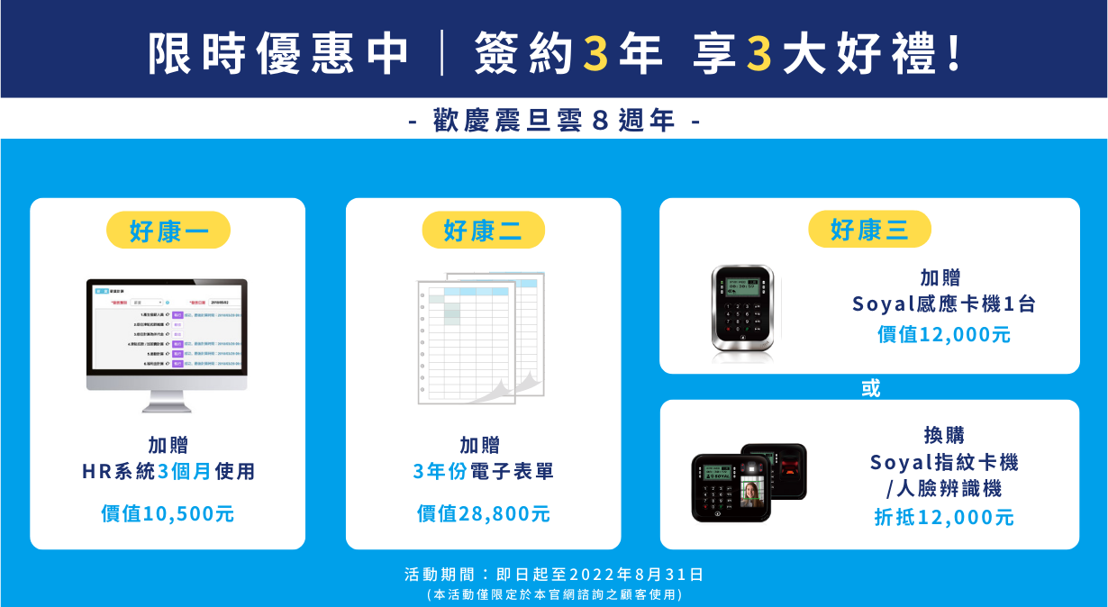 【限時優惠】震旦雲周年慶：2022 簽約好禮３重送