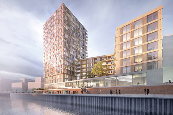 德國漢堡的海港城（Hafencity）也宣布規劃德國首幢木構大樓，64公尺的18層住宅，將成為歐洲規模最可觀的都市開發計畫之一。