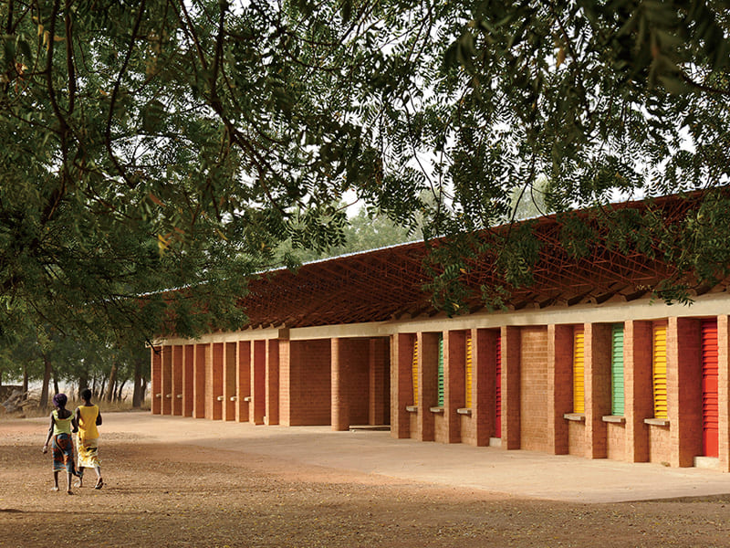 布吉納法索的甘多小學，是凱雷首件作品，集結全村力量共同建造而成