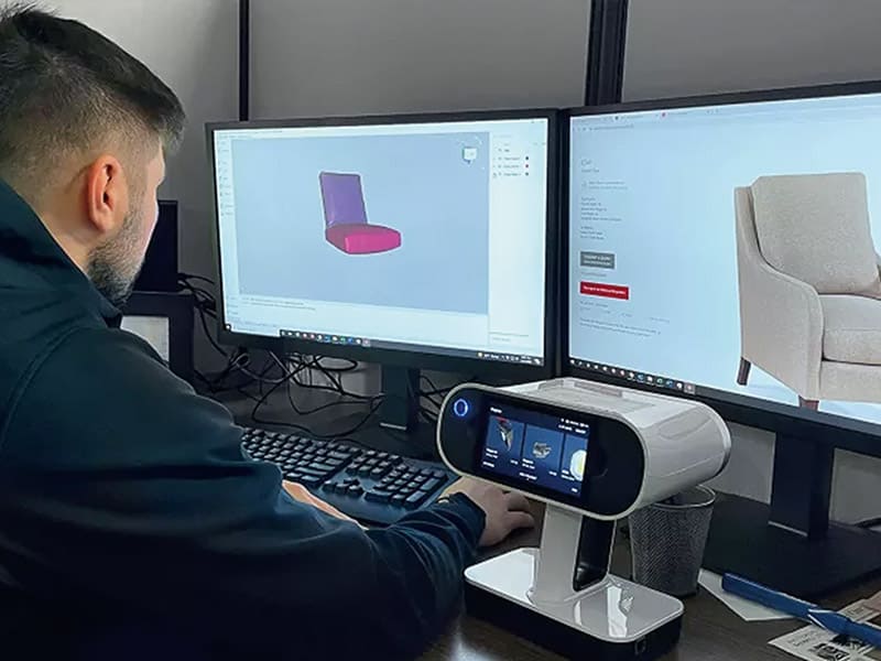 美國家具品牌Sherrill Furniture運用Artec 3D掃描儀的CGI 3D渲染應用，快速創建多風格家具作為產品型錄。