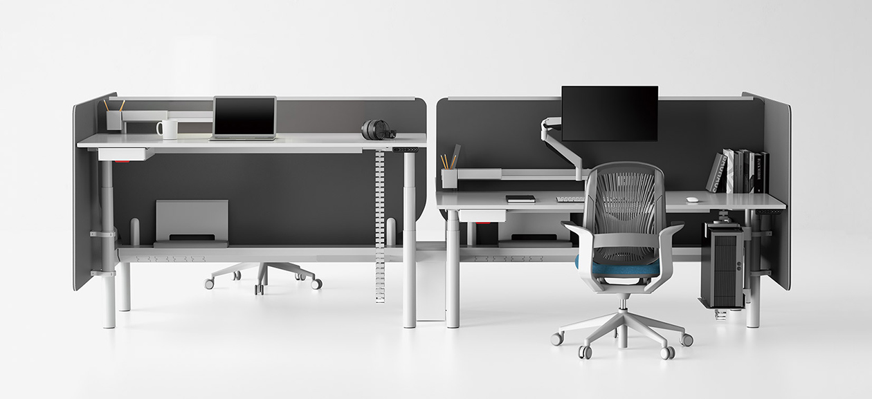 辦公桌推薦UP!連結型式升降桌，完整周邊配件及擴充性打造健康辦公環境