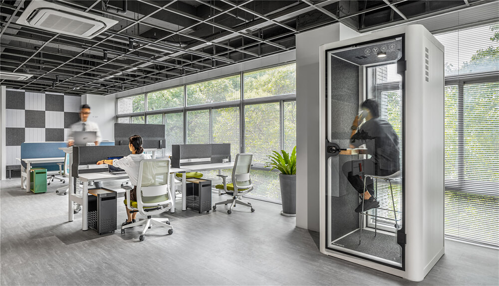開放式的辦公空間，也需要規劃私密領域，震旦認為洞察組織改變，遂能描繪未來的辦公室樣貌