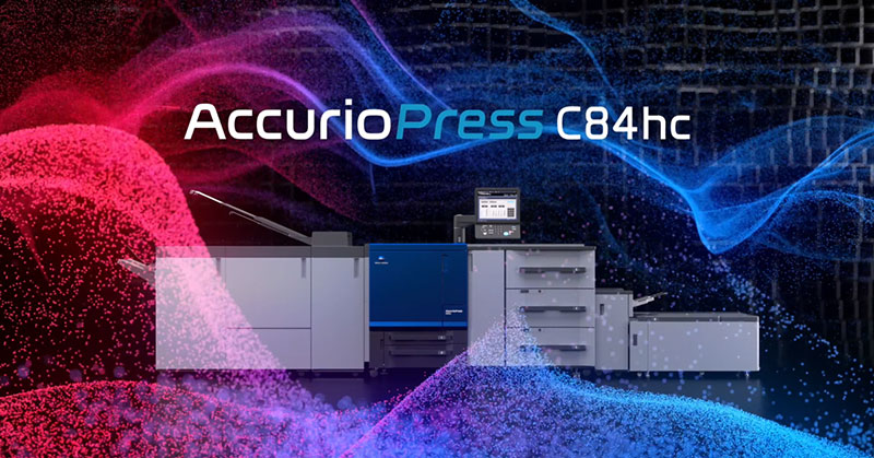 康鈦科技新一代「AccurioPress C84hc」廣色域數位印刷 結合 AI智能印刷 實踐低碳環保 提升印刷產業競爭力 康鈦科技代理Konica Minolta 推出廣色域碳粉印刷設備-AccurioPress C84hc,使用獨家廣色域碳粉技術,滿足特殊色印刷需求。