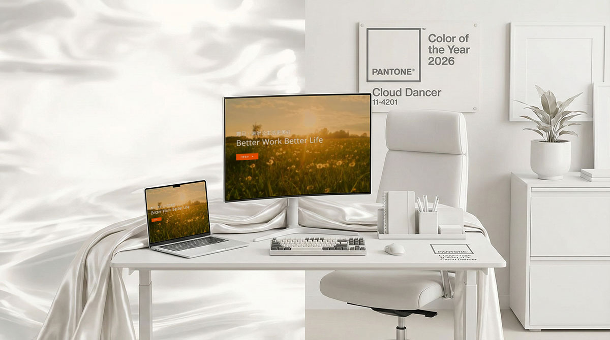 PANTONE 2026年度代表色「雲舞白」|重塑寧靜、高效的現代辦公生活 PANTONE 2026年度代表色「雲舞白」|重塑寧靜、高效的現代辦公生活
