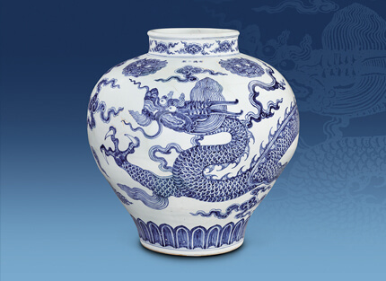館藏精粹賞析—明宣德 青花雲龍紋大罐
