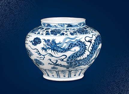 元 青花雲龍紋大罐