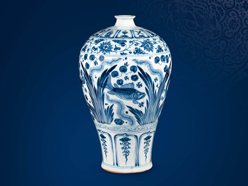 館藏精粹賞析—元 青花魚藻紋梅瓶 館藏精粹賞析—元 青花魚藻紋梅瓶