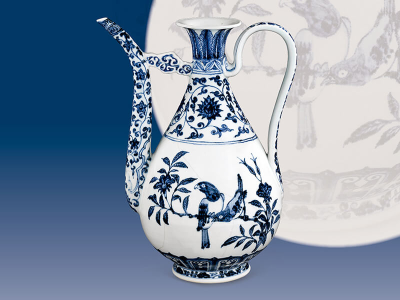 館藏精粹賞析—明 永樂 青花花鳥紋執壺